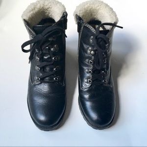 Leather Fleece Lined Boots 8.5